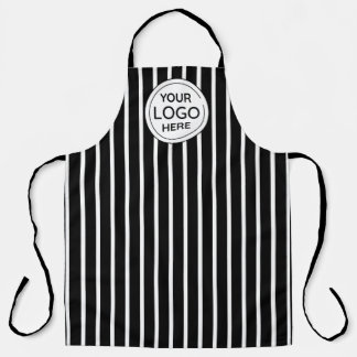 Delantal Business Logo Vertical White Stripes 