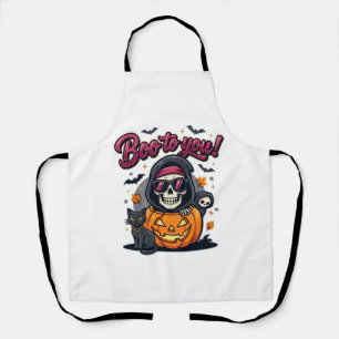 Delantal Buu para ti calabaza de esqueleto de Halloween