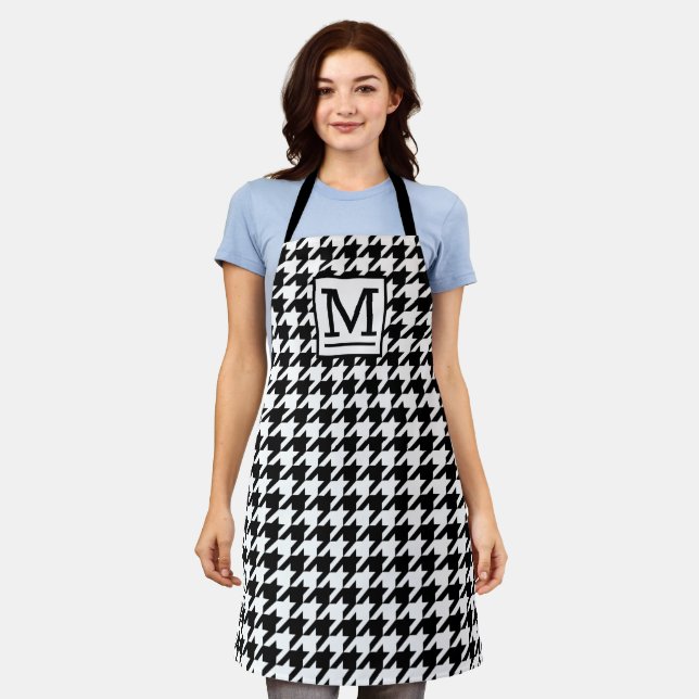 Delantal BW Houndstoth Monogrammed Apron (Gastado)