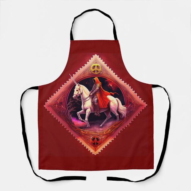 Delantal Caballero Armado En El Cabo Rojo Se Monta A Unicor (Anverso)