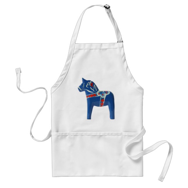 Delantal Caballo azul de Dala del sueco (Frente)