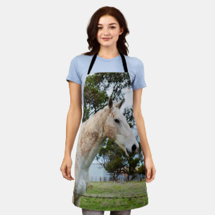 Delantal Caballo blanco fangoso, Apron de impresión complet
