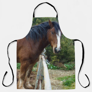 Delantal Caballo Clydesdale retirado, Apron de impresión co