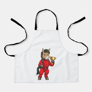 Delantal Caballo como campeón con trofeo