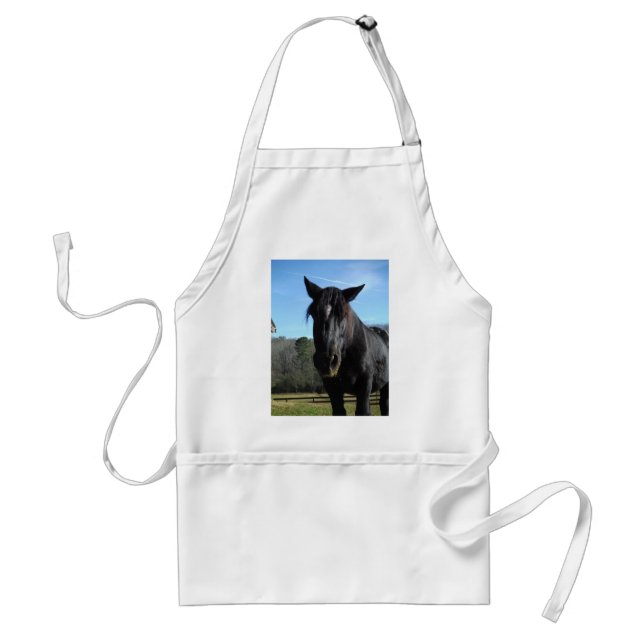 Delantal Caballo de Borrador Negro rescatado (Frente)