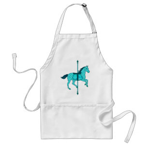 Delantal Caballo de carrusel - Turquesa y Aqua