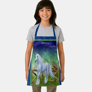 Delantal Caballo de Unicornio caminando por la puerta perso