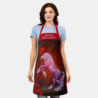 Delantal Caballo de unicornio feroz personalizado