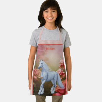 Delantal Caballo De Unicornio Y Rosas Personalizados