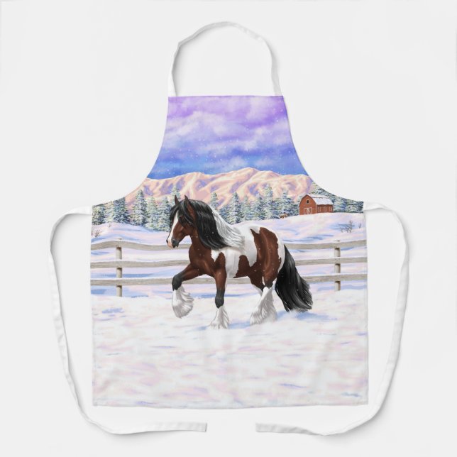 Delantal Caballo del gitano Vanner Tinker Bay Pinto Brown S (Anverso)