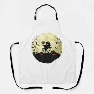 Delantal caballo halloween jinete sin cabeza Calabaza y lun