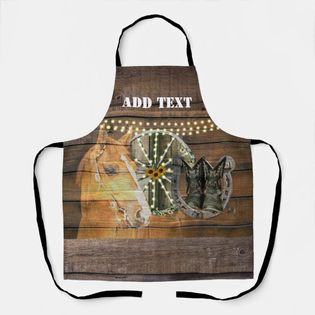 Delantal Caballo Occidental Herradura Caballo Vagón Cowboy  (Anverso)