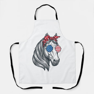 Delantal Caballo Patriótico Con Gafas De Sol De Bandera Vin