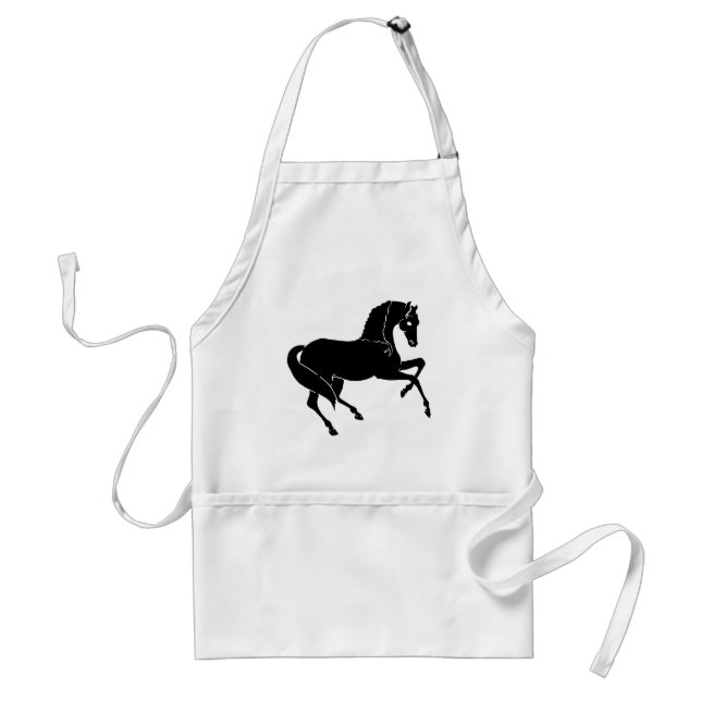 Delantal Caballo Prancing negro (Frente)