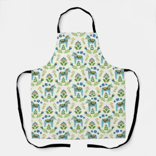Delantal Caballos Dala Suecos Verde Azul
