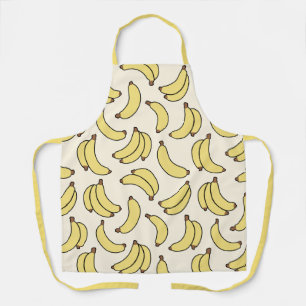 Delantal Cabaña de Plátano Amarillo Cocina Tropical Retro