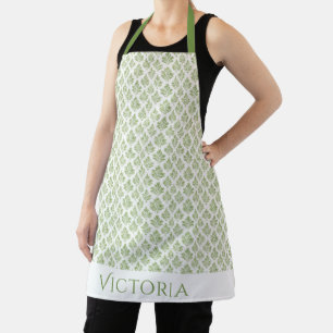 Delantal Cabaña Verde Campestre Simple Personalizada 