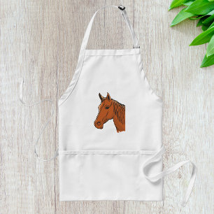 Delantal Cabeza de Caballo Marrón Animal de Granja