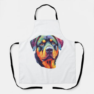 Delantal Cabeza de Rottweiler colorida