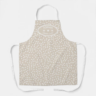 Delantal Cabezal personalizado Chef moderno Boho beige de l