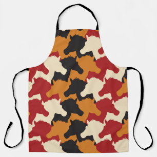 Delantal Cabezas de unicornio de camuflaje, patrón de repet