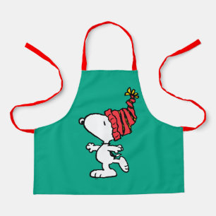 Delantal Cacahuetes Capa de Beanie de Invierno Snoopy