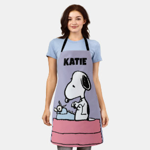 Delantal Cacahuetes   Esnoopia en la máquina de escribir   