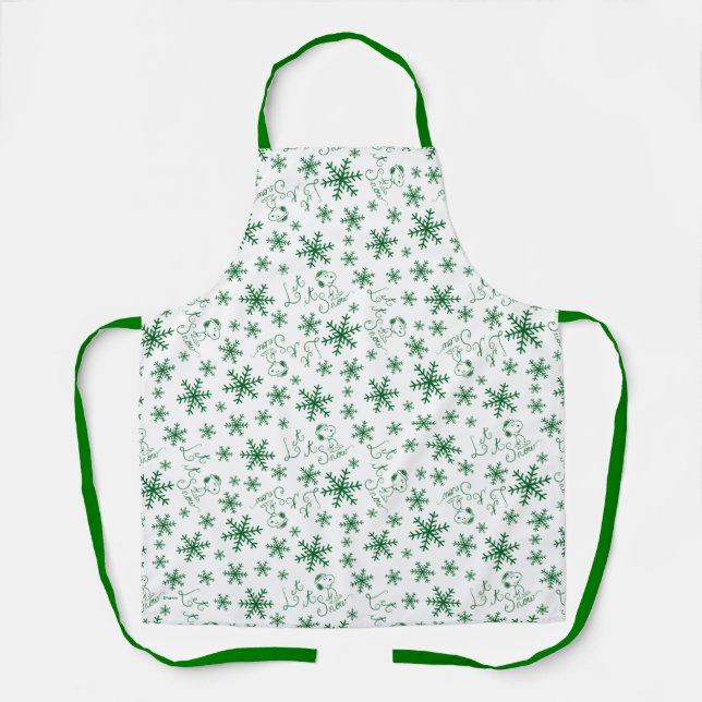 Delantal Cacahuetes | Navidades Snoopy Let It Snow Pattern (Anverso)