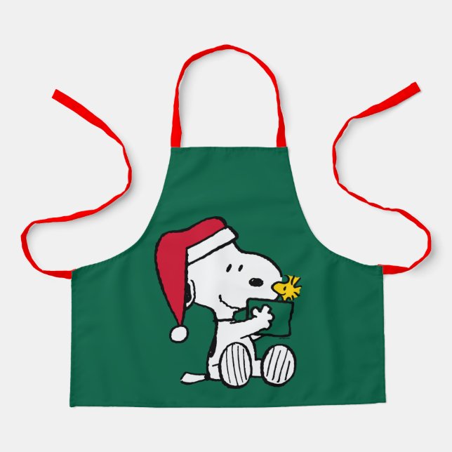 Delantal Cacahuetes | Regalo Snoopy Santa & Woodstock (Anverso)