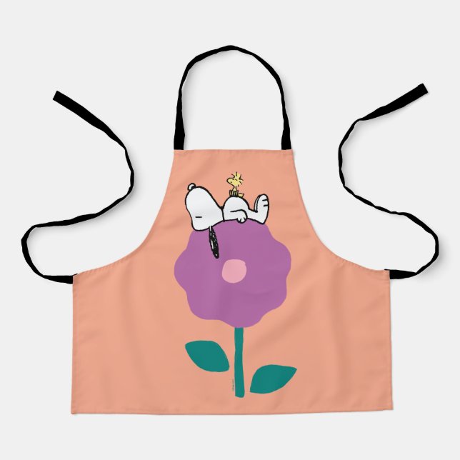 Delantal Cacahuetes | Silbato de flor de Snoopy y Woodstock (Anverso)