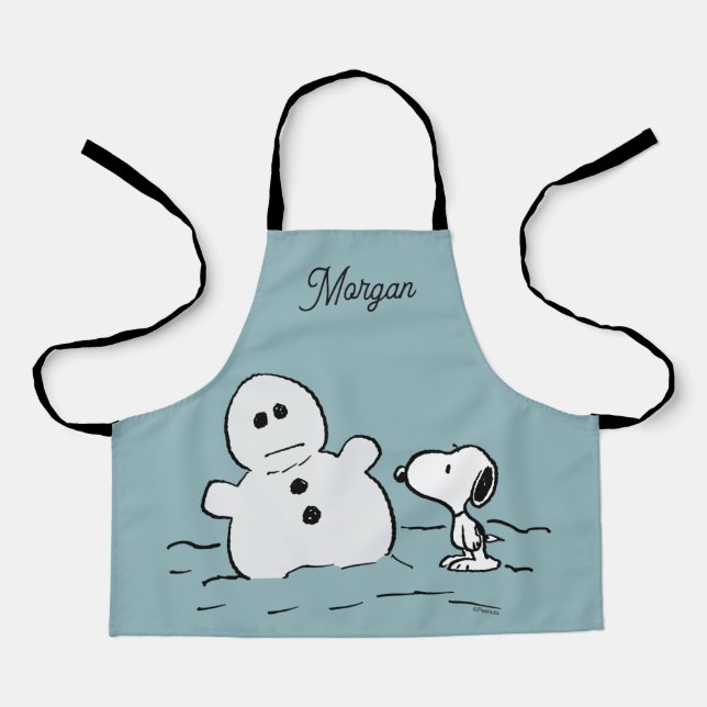 Delantal Cacahuetes | Snoopy Construye Un Hombre De Nieve | (Anverso)