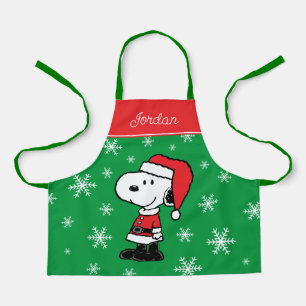 Delantal Cacahuetes   Snoopy Santa Claus   Añadir su nombre