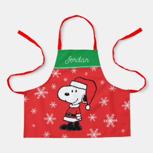 Delantal Cacahuetes   Snoopy Santa Claus   Añadir su nombre