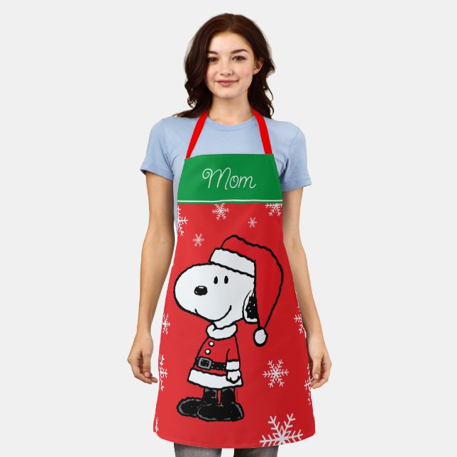 Delantal Cacahuetes | Snoopy Santa Claus | Añadir su nombre (Gastado)