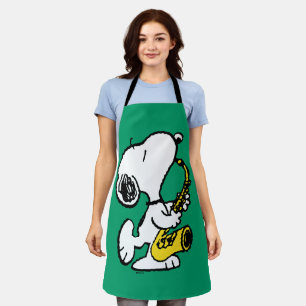 Delantal Cacahuetes   Snoopy Saxophone Player