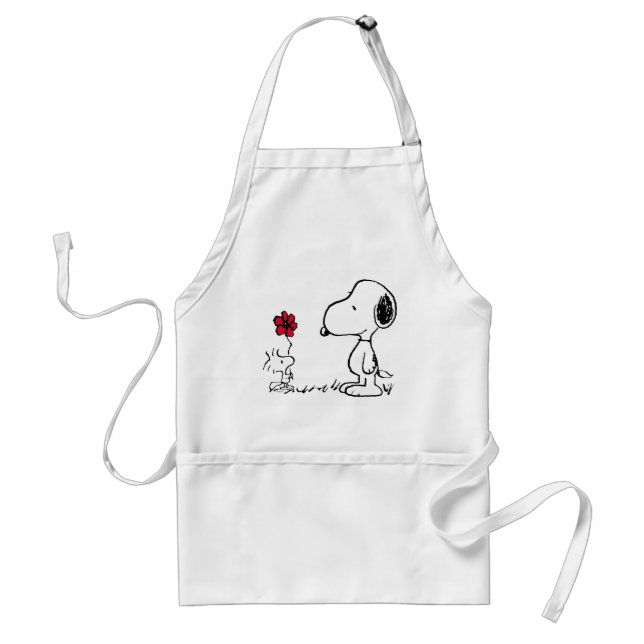 Delantal Cacahuetes | Snoopy & Woodstock Rojo y Negro (Frente)