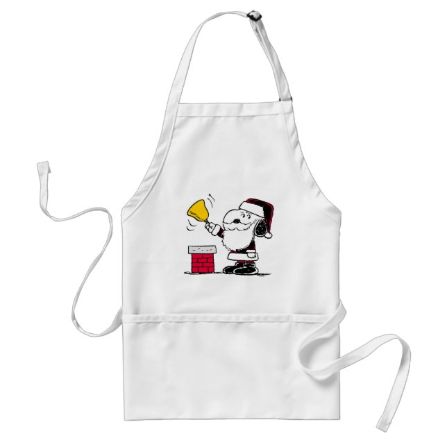 Delantal Cacahuetes | Snoopy & Woodstock Santa Bell Ringer (Frente)