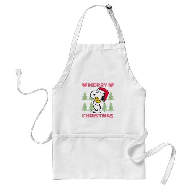 Delantal Cacahuetes | Snoopy & Woodstock Santa Claus Hug (Frente)