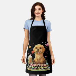 Delantal Cachorro adorable de Golden Retriever mañana de pr