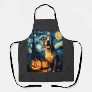 Delantal Cachorro adorable de Halloween del American Staffo