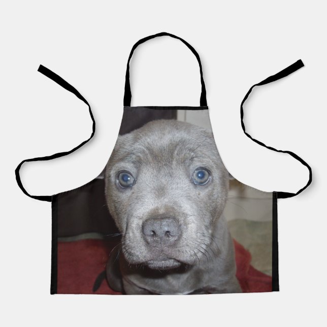 Delantal Cachorro azul Staffy, niños Apon de impresión comp (Anverso)