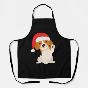 Delantal Cachorro Beagle con sombrero de Santa para amantes