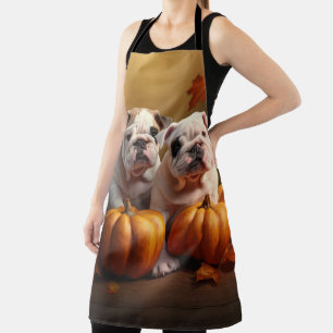Delantal Cachorro Bulldog Otoño Delicia Calabaza