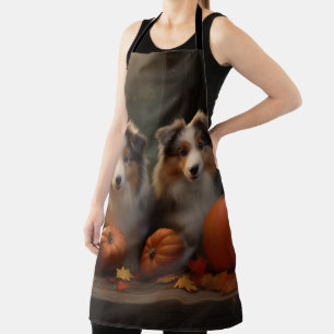Delantal Cachorro de Collie Áspero Delicia de Otoño Calabaz