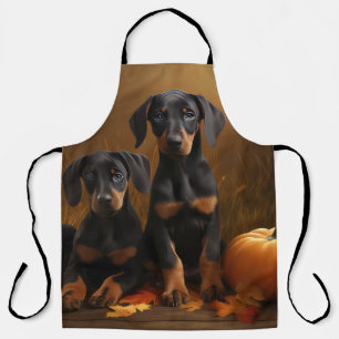 Delantal Cachorro Doberman Otoño Delicia Calabaza