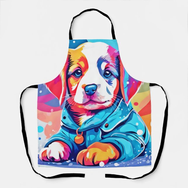 Delantal Cachorro en diseño de Abrigo Azul (Anverso)