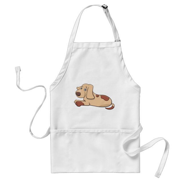 Delantal Cachorro Marrón y Beige Adorable con Manchas (Frente)