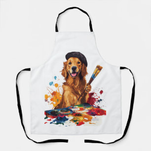 Delantal Cachorro pintor � Perro artístico con caballete