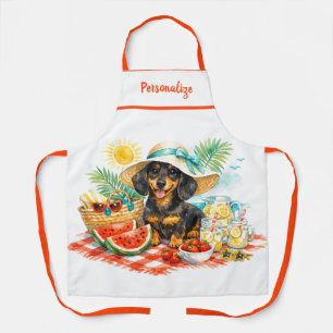 Delantal Cachorro Salchicha Personalizado para Picnic de Ve