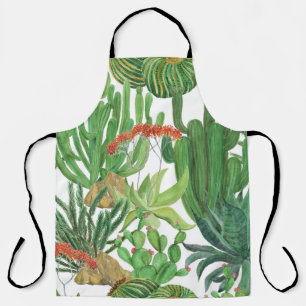 Delantal Cactus de acuarela: pintura de patrones sin foco